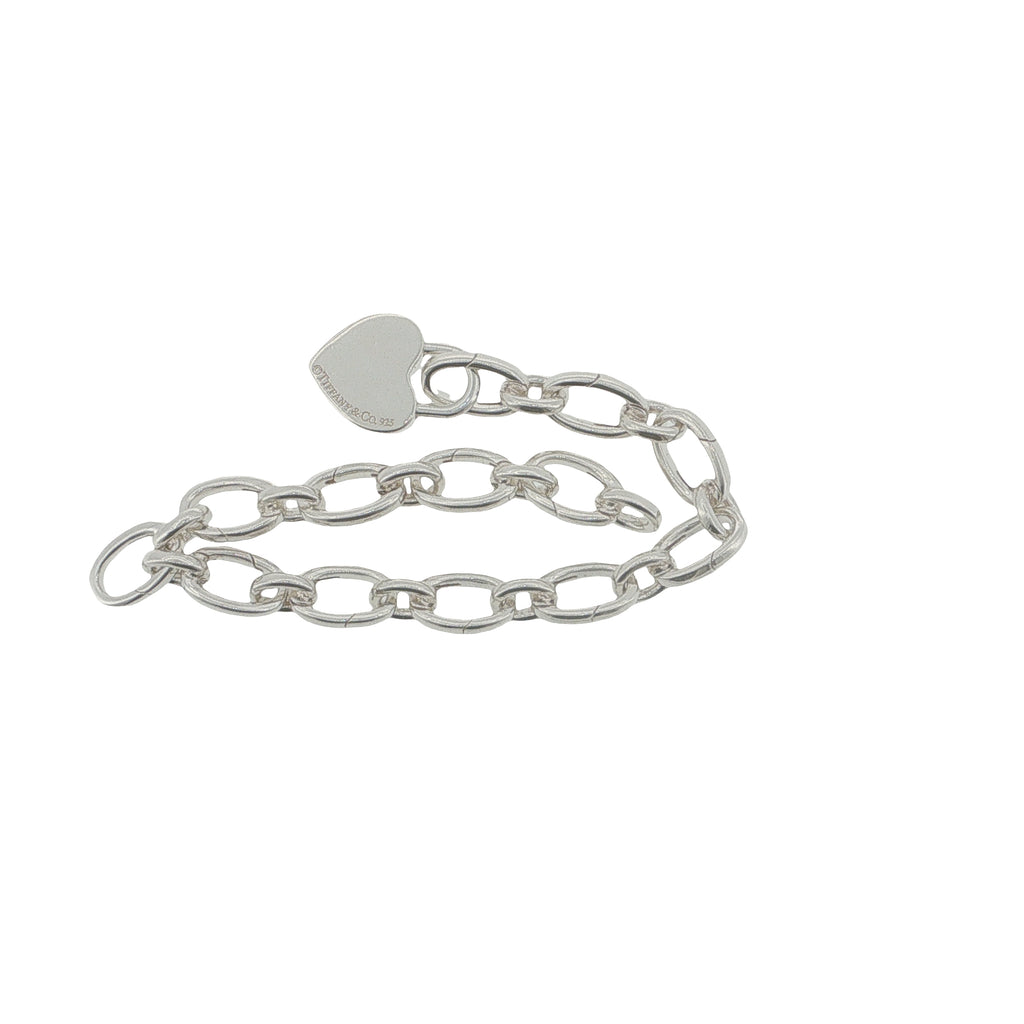 Pre-Loved Tiffany & Co & Silver Heart Padlock Link Bracelet