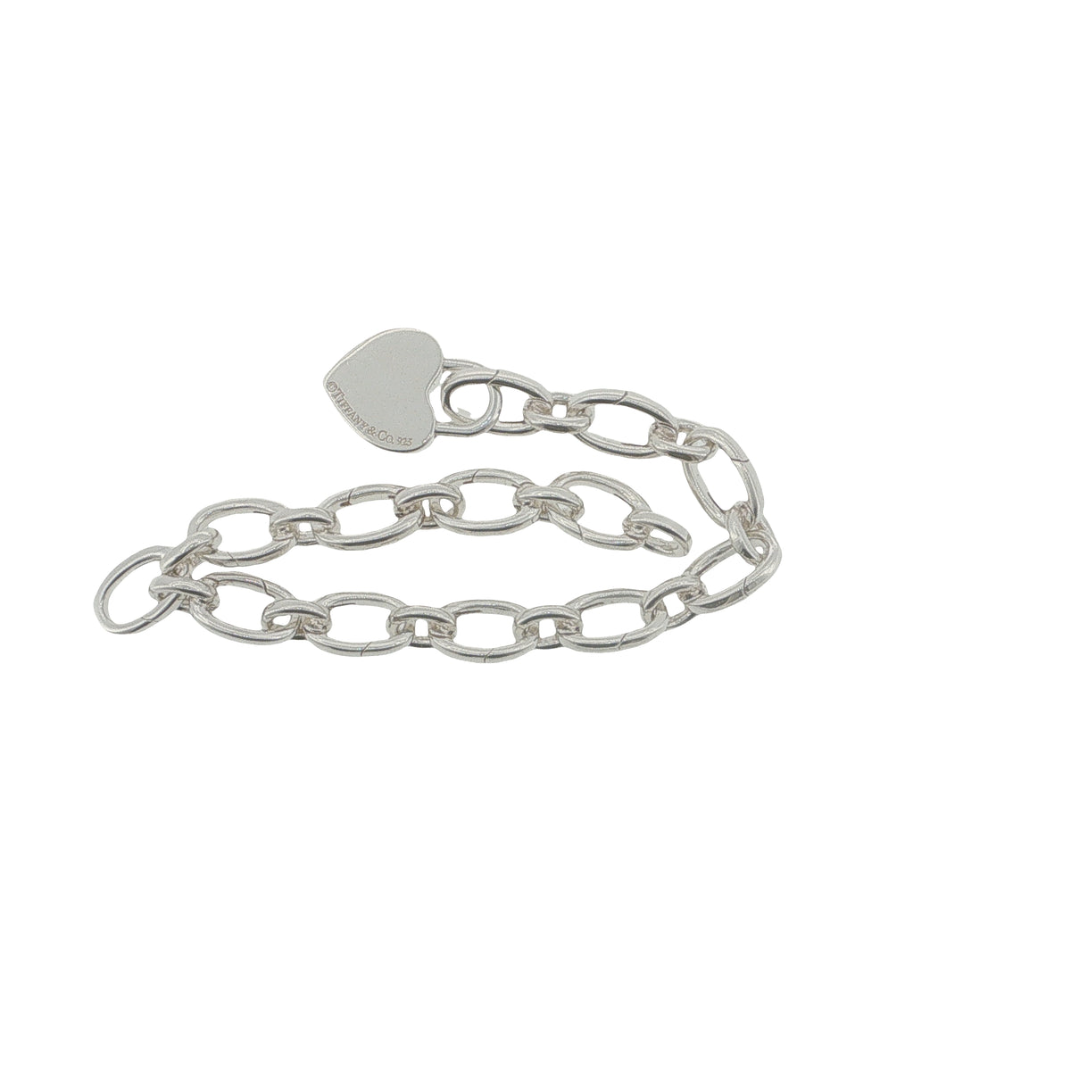 Pre-Loved Tiffany & Co & Silver Heart Padlock Link Bracelet