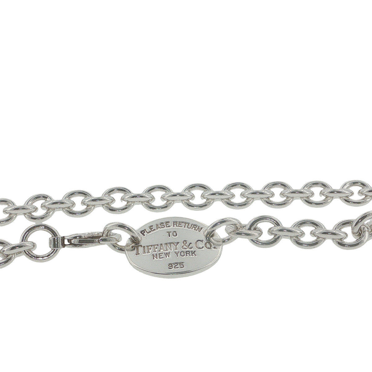 Pre-Loved Tiffany & Co Oval Tag Necklace - 17.5"