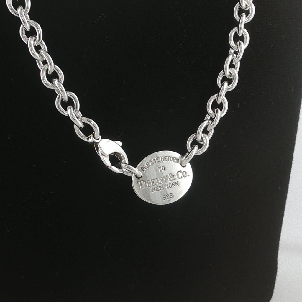 Pre-Loved Tiffany & Co Oval Tag Necklace - 17.5"