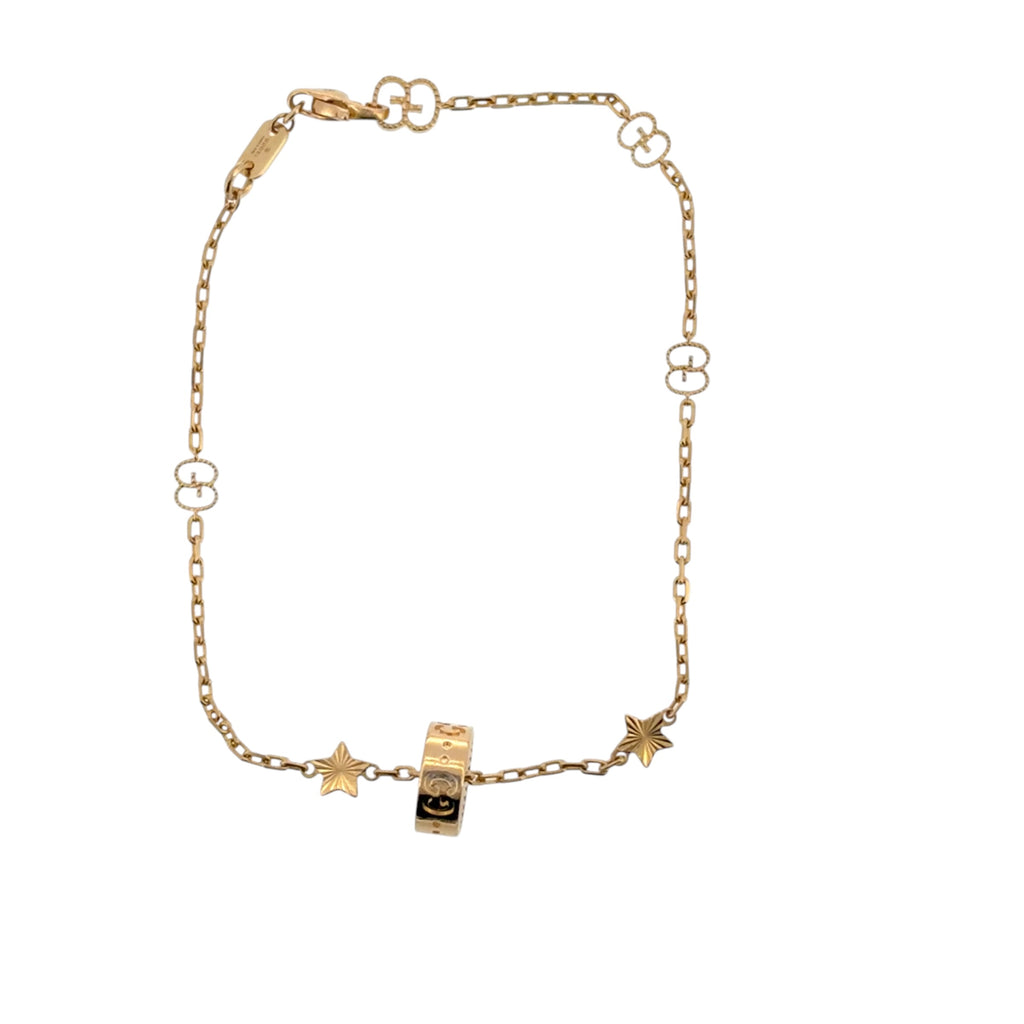Pre-Loved Gucci 18ct Yellow Gold Icon Cut-Out Star Bracelet- 19.5cm