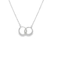 New Sterling Silver Pavé Interlocking Circles Necklace
