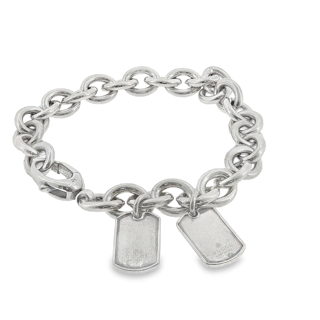 Pre-Loved Gucci Dog Tag Charm Bracelet