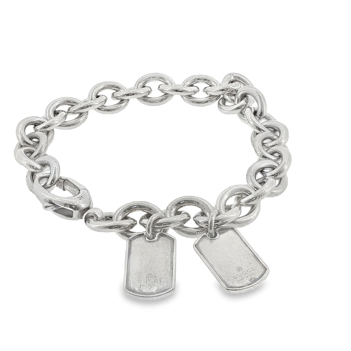 Pre-Loved Gucci Dog Tag Charm Bracelet