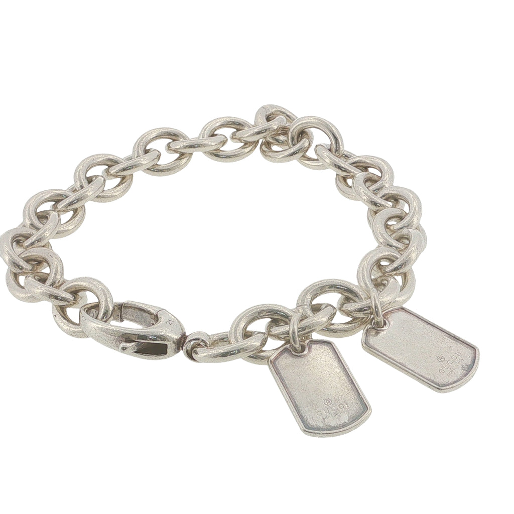Pre-Loved Gucci Dog Tag Charm Bracelet