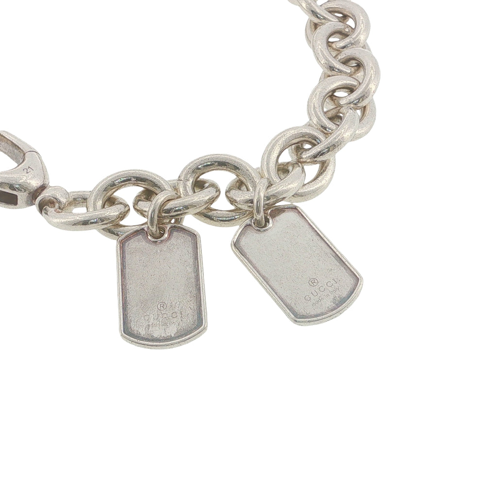 Pre-Loved Gucci Dog Tag Charm Bracelet