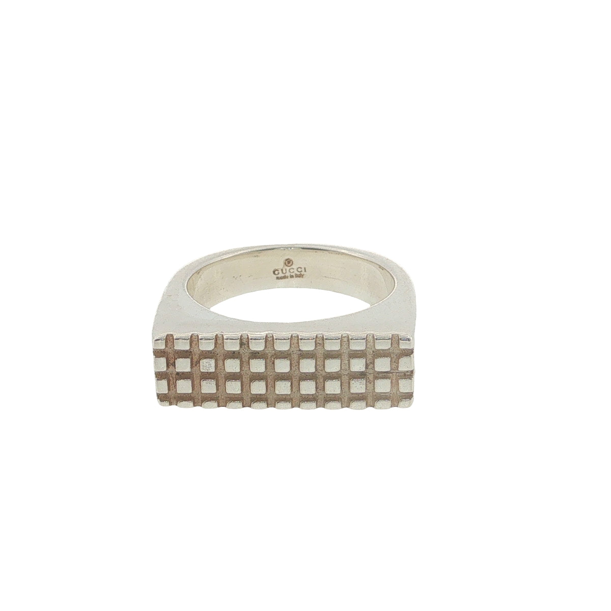 Pre-Loved GUCCI Sterling Silver Signet Ring