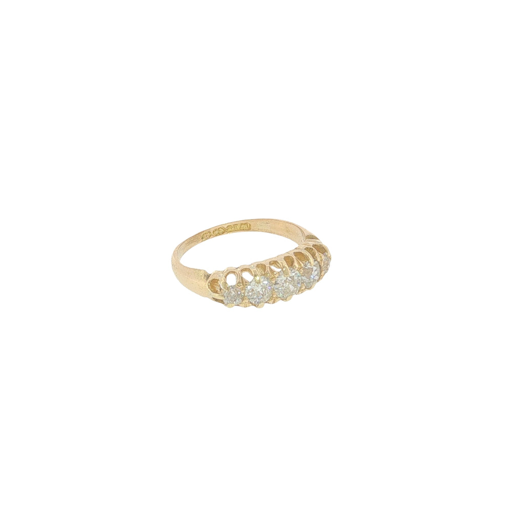 Pre-Loved Victorian 18ct Gold Diamond Five Stone Ring – 1896 –0.75ct.