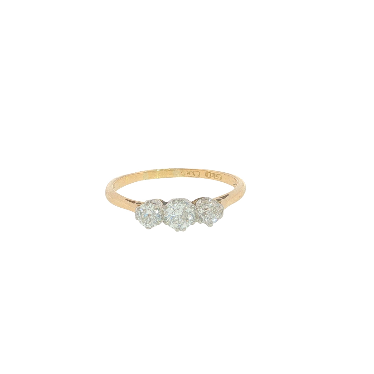 Pre-Loved Vintage 18ct Gold & Platinum Diamond Trilogy Ring – Circa 1940