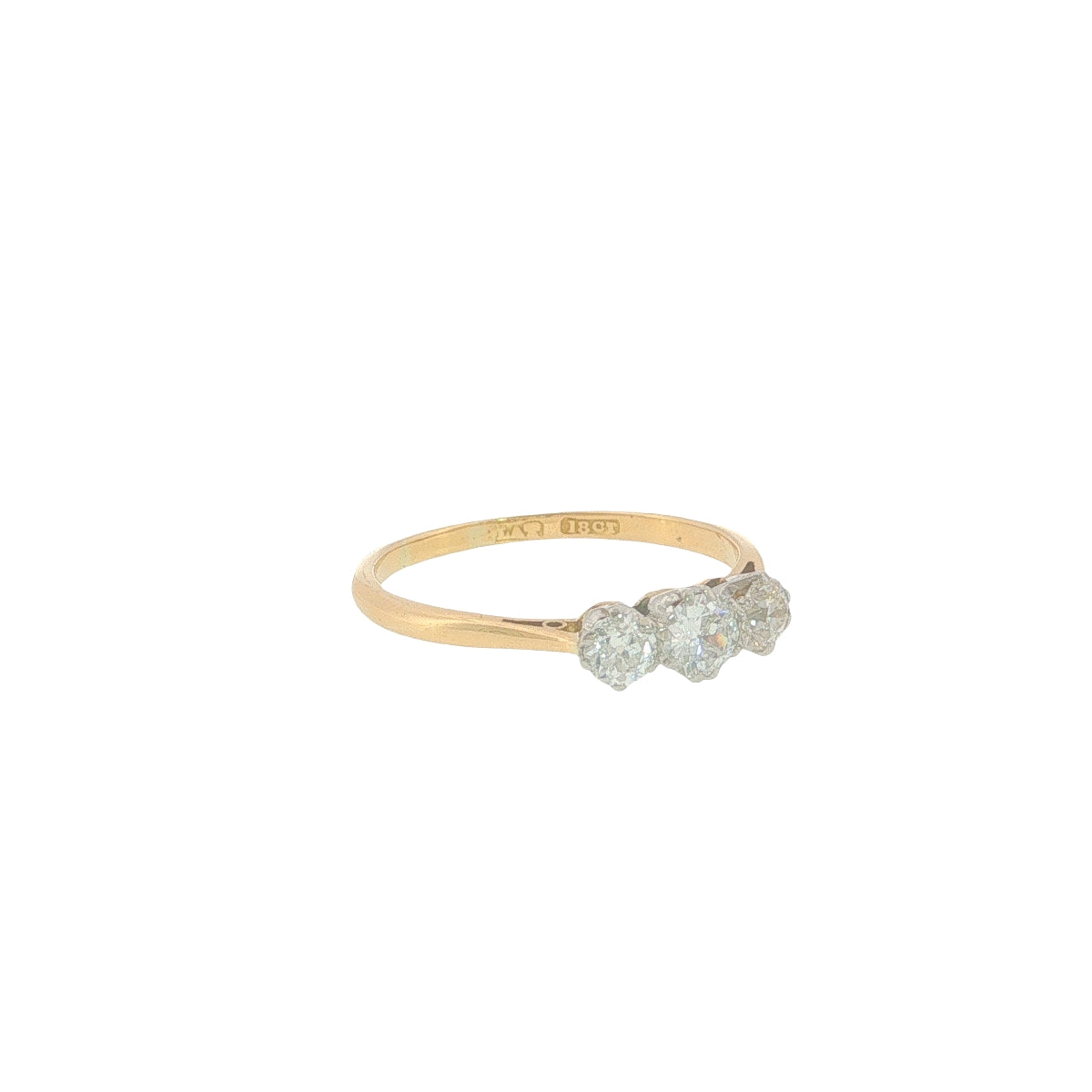 Pre-Loved Vintage 18ct Gold & Platinum Diamond Trilogy Ring – Circa 1940