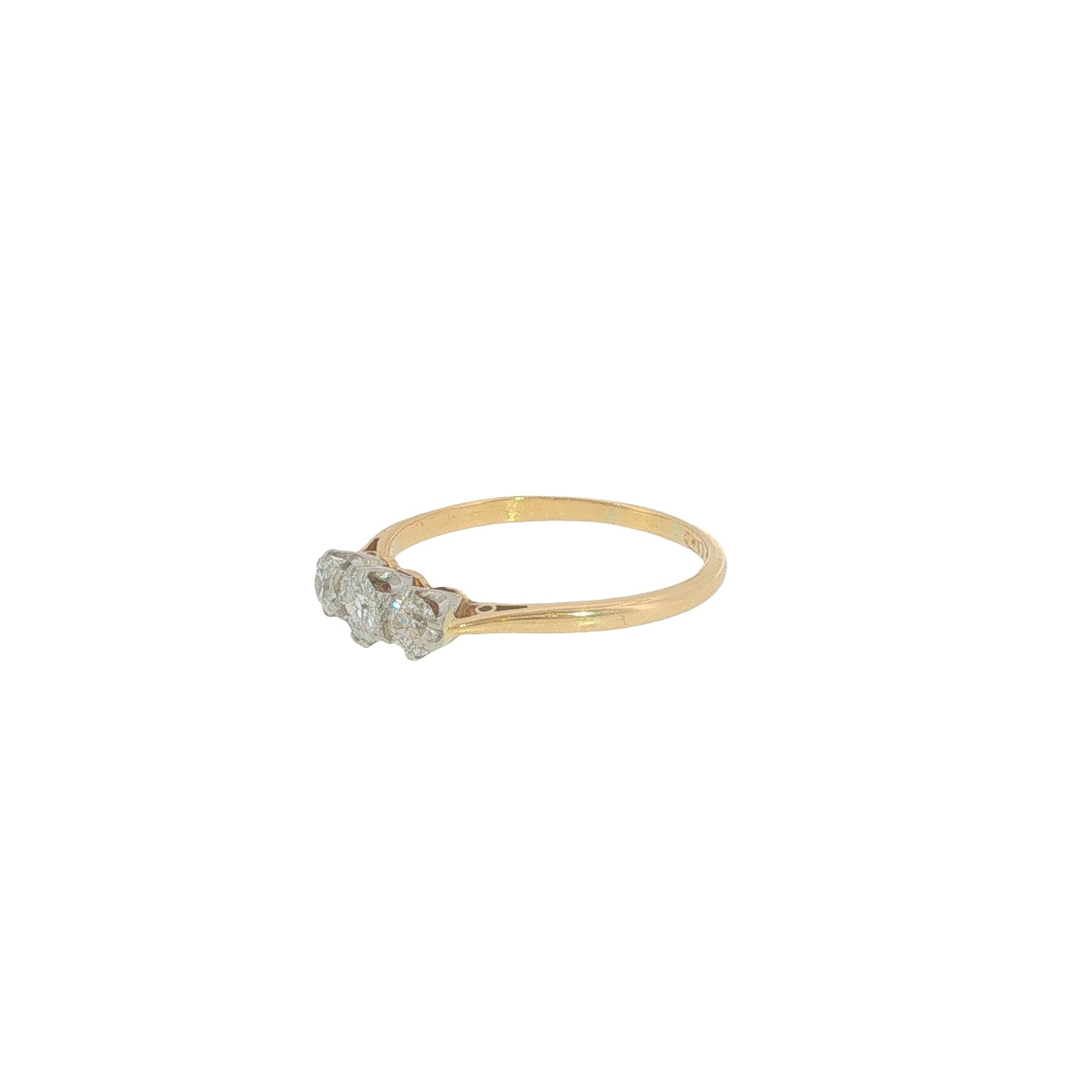 Pre-Loved Vintage 18ct Gold & Platinum Diamond Trilogy Ring – Circa 1940