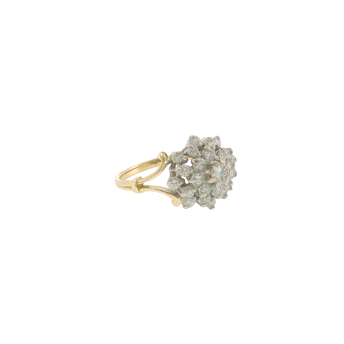 Pre-loved 18ct Yellow Gold Diamond Cluster Ring – 0.50ct – London 1990