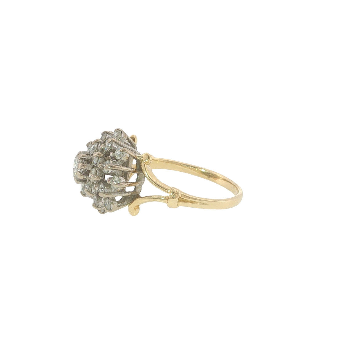 Pre-loved 18ct Yellow Gold Diamond Cluster Ring – 0.50ct – London 1990
