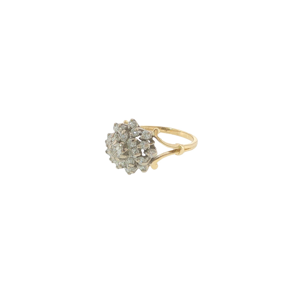 Pre-loved 18ct Yellow Gold Diamond Cluster Ring – 0.50ct – London 1990