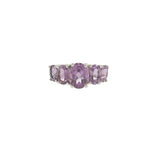 Pre-Loved Sterling Silver Five Stone Amethyst Ring