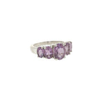Pre-Loved Sterling Silver Five Stone Amethyst Ring