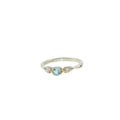 Pre-Loved Sterling Silver & 9ct Gold Blue Topaz & Cubic Zirconia Trilogy Ring – Size T