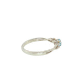 Pre-Loved Sterling Silver & 9ct Gold Blue Topaz & Cubic Zirconia Trilogy Ring – Size T
