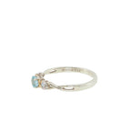 Pre-Loved Sterling Silver & 9ct Gold Blue Topaz & Cubic Zirconia Trilogy Ring – Size T