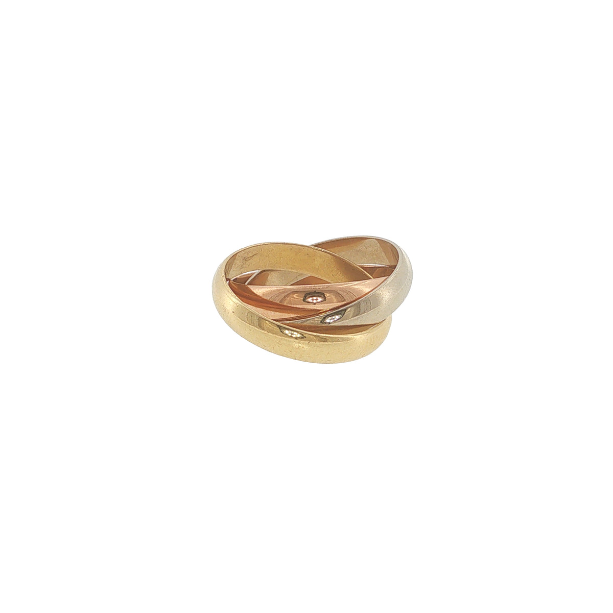 Pre-Loved Cartier 18ct Yellow, White & Rose Gold Les Must de Cartier Trinity Ring – Size J