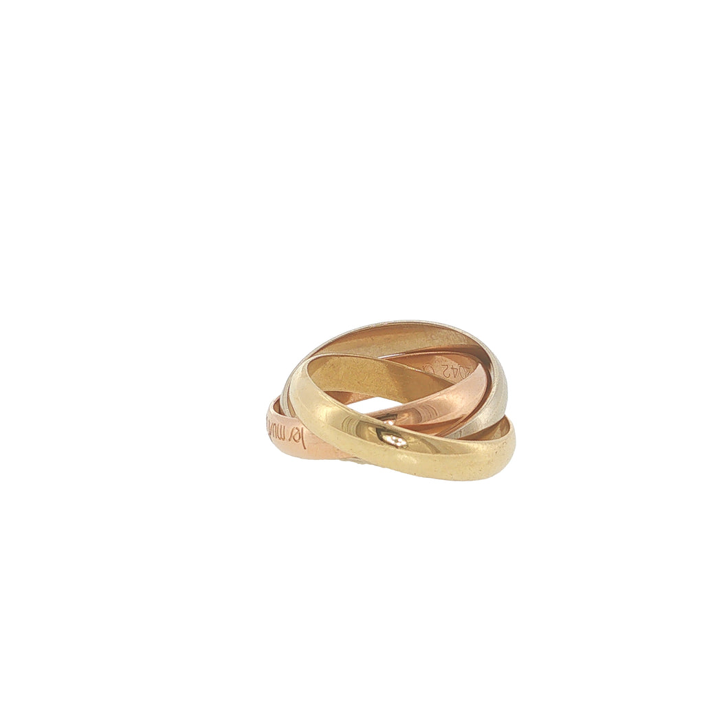 Pre-Loved Cartier 18ct Yellow, White & Rose Gold Les Must de Cartier Trinity Ring – Size J