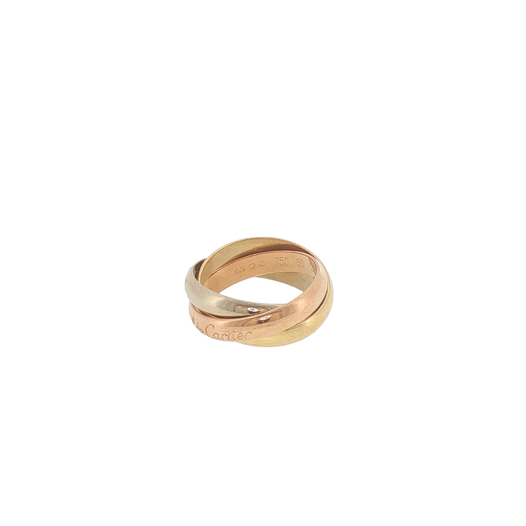 Pre-Loved Cartier 18ct Yellow, White & Rose Gold Les Must de Cartier Trinity Ring – Size J