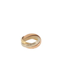 Pre-Loved Cartier 18ct Yellow, White & Rose Gold Les Must de Cartier Trinity Ring – Size J