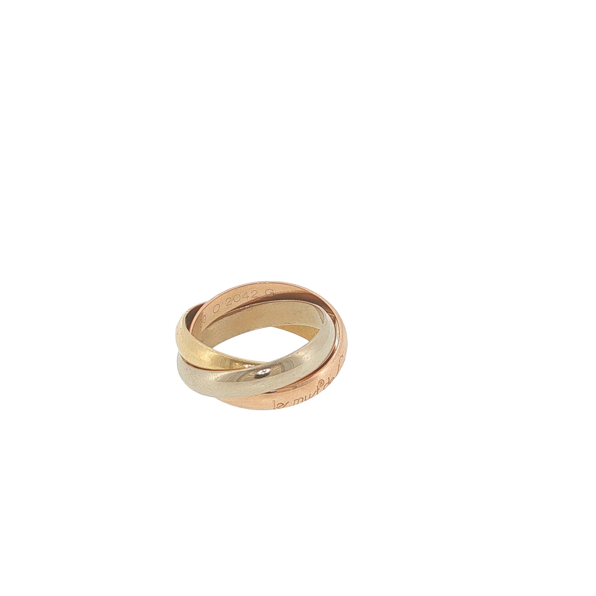 Pre-Loved Cartier 18ct Yellow, White & Rose Gold Les Must de Cartier Trinity Ring – Size J