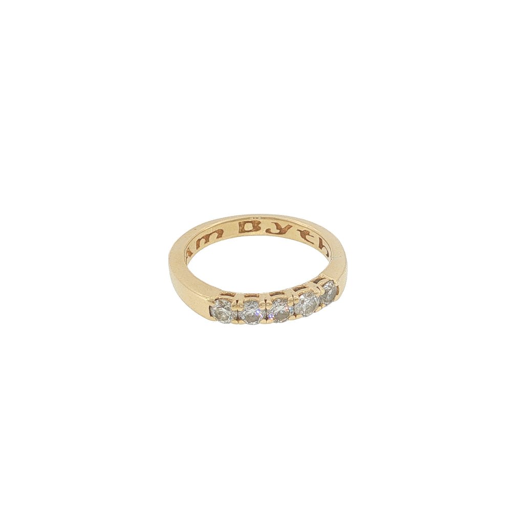 Pre-Loved Clogau 18ct Yellow Gold Five Stone Diamond Ring 0.50ct – Size J½