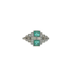 Pre-Loved Vintage 935 Silver Art Deco Green Stone Ring – Circa 1920s/30s