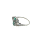 Pre-Loved Vintage 935 Silver Art Deco Green Stone Ring – Circa 1920s/30s