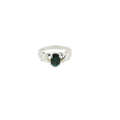 Pre-Loved Sterling Silver Oval Sapphire Solitaire Ring – Size L½
