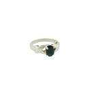 Pre-Loved Sterling Silver Oval Sapphire Solitaire Ring – Size L½