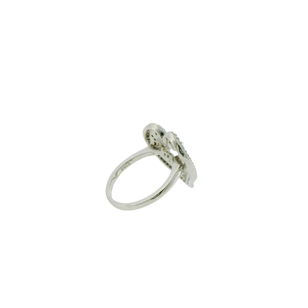 Pre-Loved DQCZ Sterling Silver Cubic Zirconia Angel Wings Heart Ring – Size N