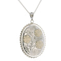 Pre-Loved Vintage 9ct Gold & Silver Floral Locket Pendant & Chain