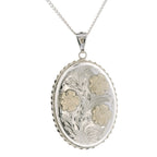 Pre-Loved Vintage 9ct Gold & Silver Floral Locket Pendant & Chain