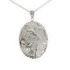 Pre-Loved Vintage 9ct Gold & Silver Floral Locket Pendant & Chain