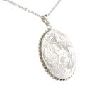Pre-Loved Vintage 9ct Gold & Silver Floral Locket Pendant & Chain