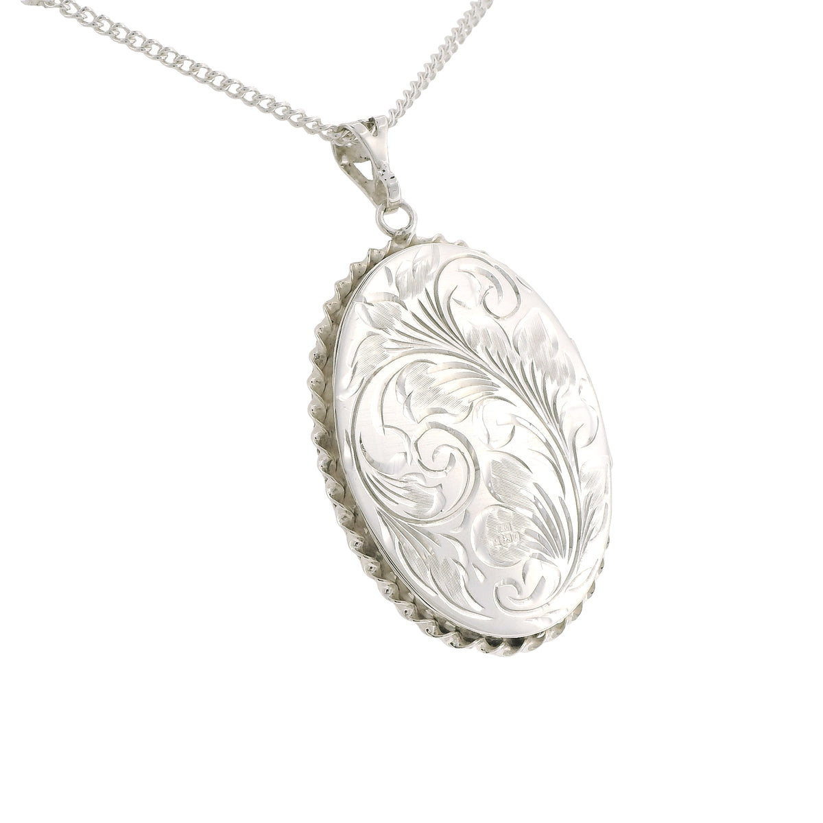 Pre-Loved Vintage 9ct Gold & Silver Floral Locket Pendant & Chain