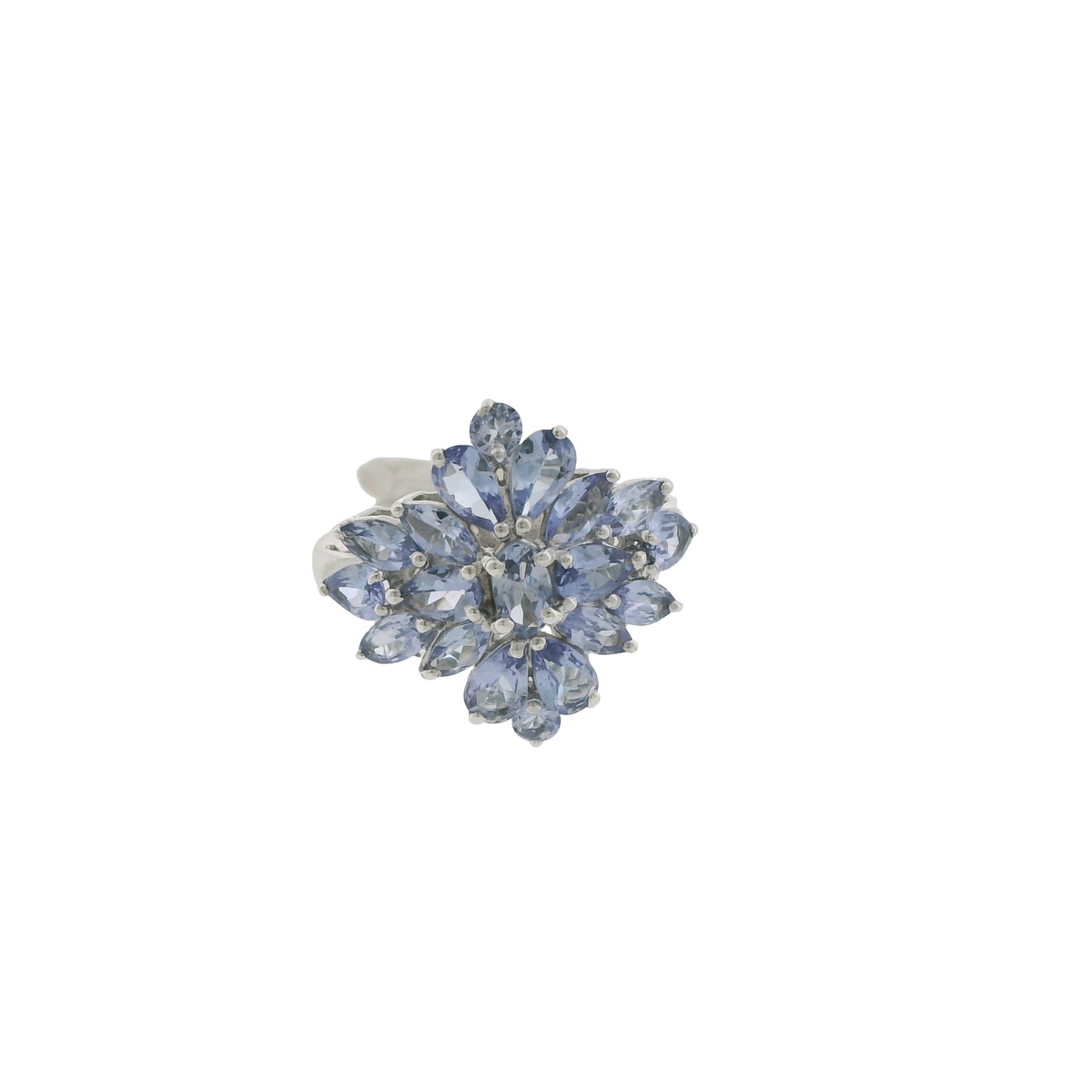 Pre-Loved Sterling Silver Floral Tanzanite Ring