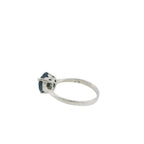 Pre-Loved Sterling Silver Heart Sapphire Solitaire Ring