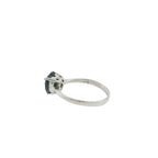 Pre-Loved Sterling Silver Heart Sapphire Solitaire Ring