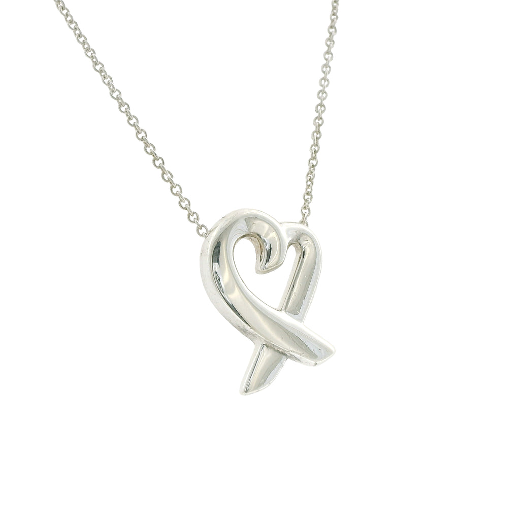 Pre-Loved Tiffany & Co. Silver Paloma Picasso Loving Heart Necklace