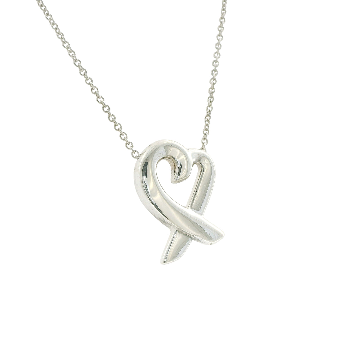 Pre-Loved Tiffany & Co. Silver Paloma Picasso Loving Heart Necklace