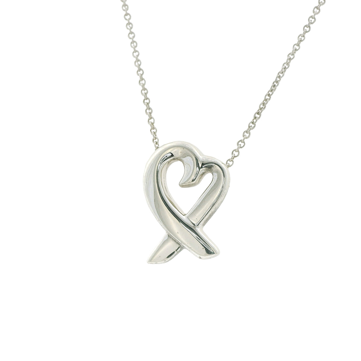 Pre-Loved Tiffany & Co. Silver Paloma Picasso Loving Heart Necklace