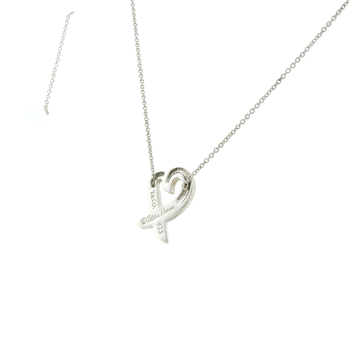 Pre-Loved Tiffany & Co. Silver Paloma Picasso Loving Heart Necklace