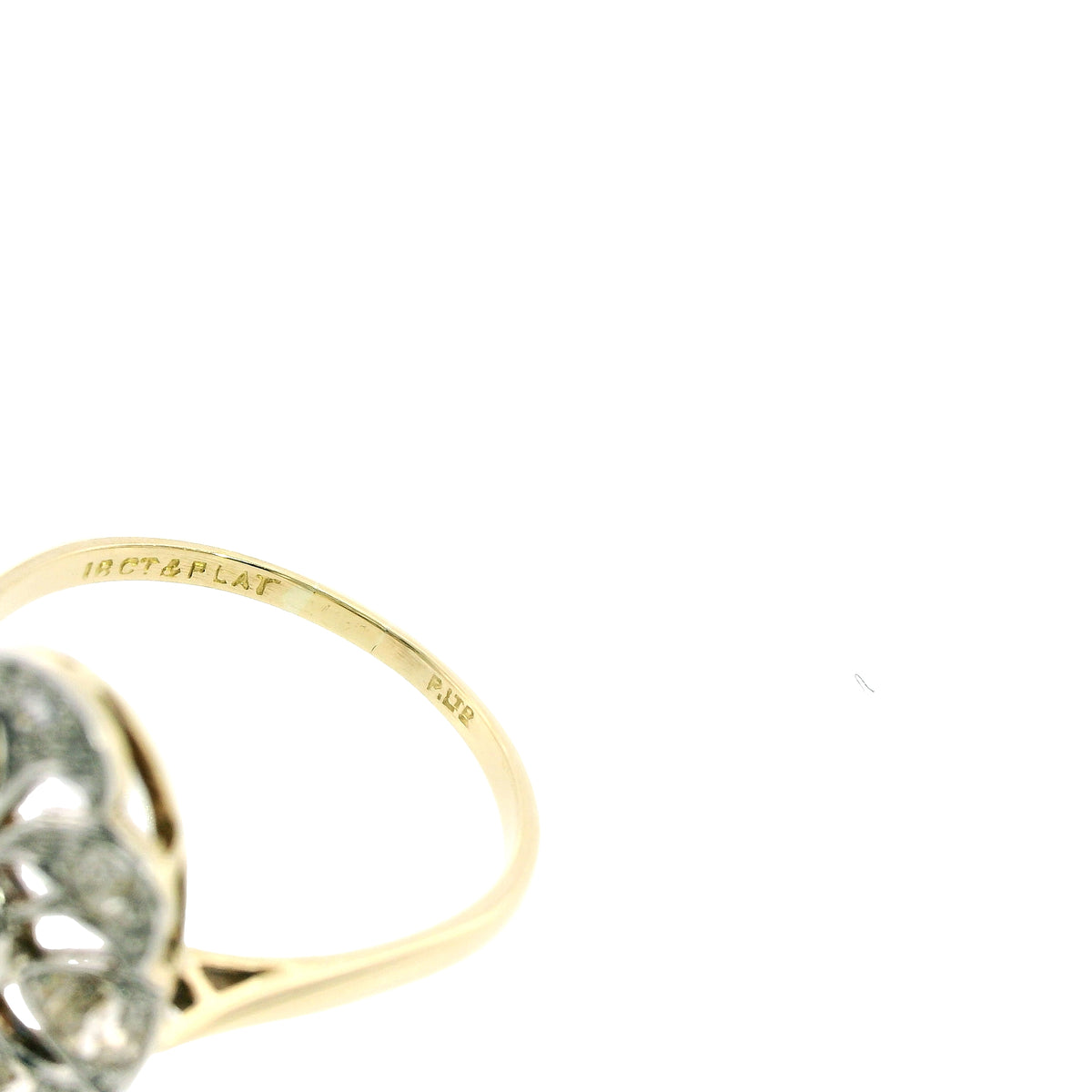 Pre-Loved Antique Edwardian 18ct Gold & Platinum Diamond Cluster Ring – 0.75ct