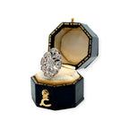 Pre-Loved Antique Edwardian 18ct Gold & Platinum Diamond Cluster Ring – 0.75ct