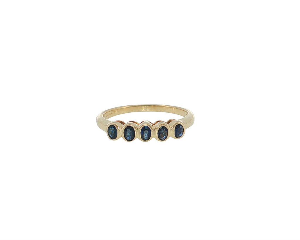 Pre-Loved 9ct Gold Sapphire Five Stone Band Ring