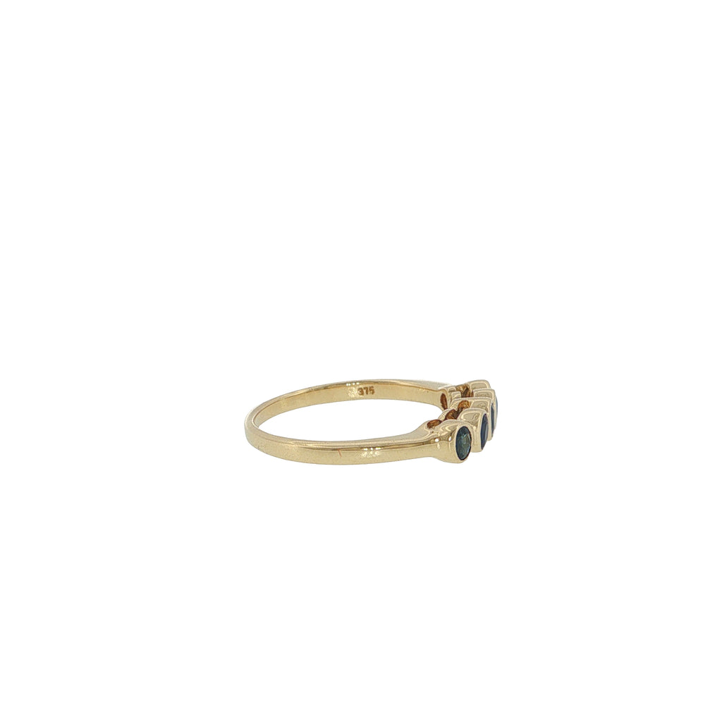 Pre-Loved 9ct Gold Sapphire Five Stone Band Ring